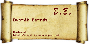Dvorák Bernát névjegykártya